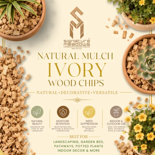 Natural Mulch Ivory Wood Chips